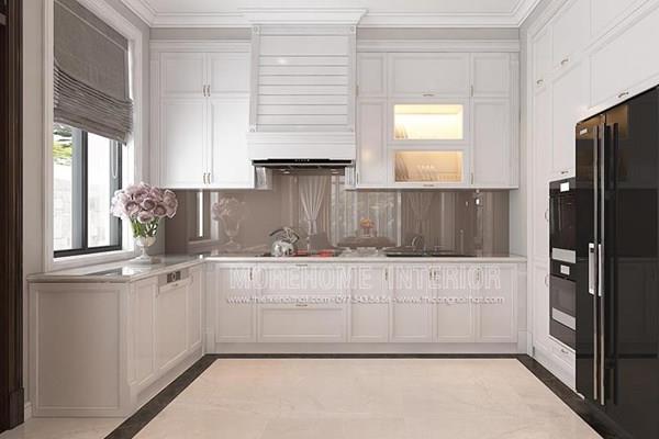  Trang trí nội thất với đá ốp bếp đẹp tại biệt thự Palm Garden.